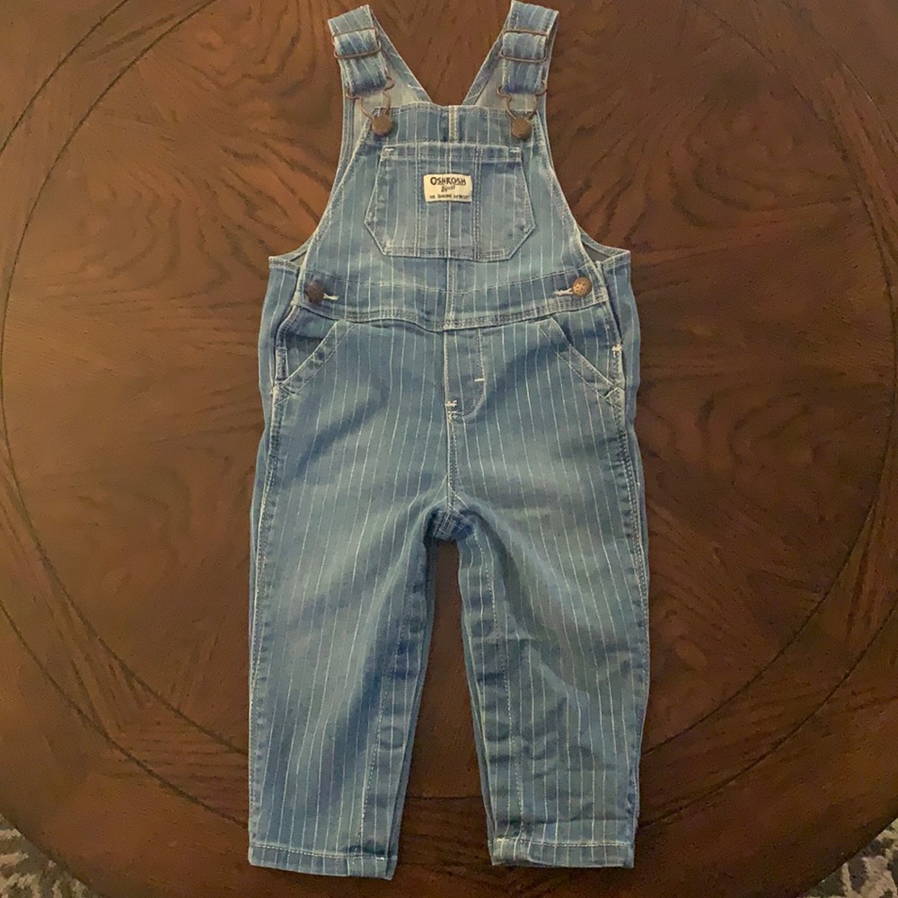 Barley used Oshkosh gender neutral overalls size 12M